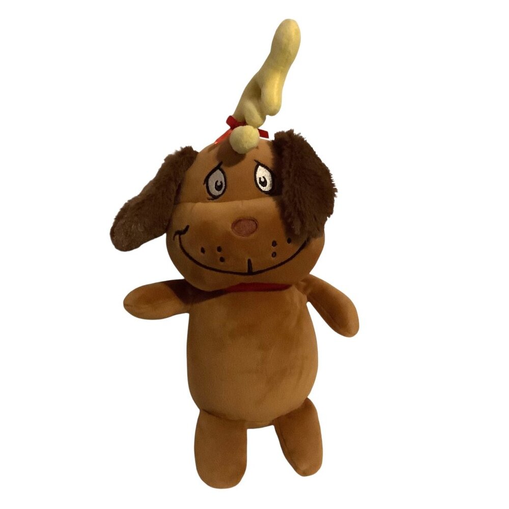 Dr. Seuss Max The Dog Plush‎ 13” Aurora 2020 Soft Stuffed Toy Brown W/ Antler